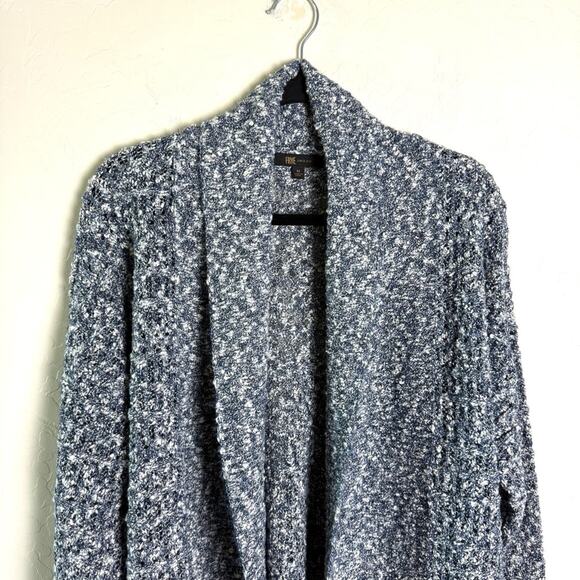 Frye Blue Marled Knit Open Front Cardigan Sweater M NWT - Picture 3 of 15